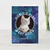 Moederdagkaart met ruimtefoto 'Beste kattenmoeder  Kaart (Voorkant)
