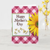 Moederdagkaart met ruitjes kaart (Gele Bloem)