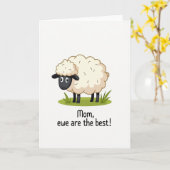 Moederdagkaart met schattige ooi kaart (Gele Bloem)