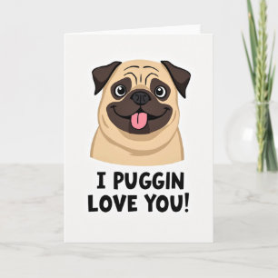 Moederdagkaart met schattige pug kaart