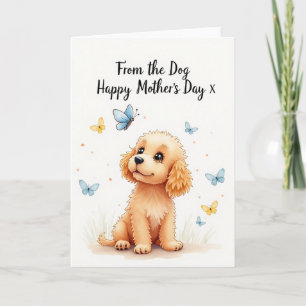 Moederdagkaart met schattige pup kaart