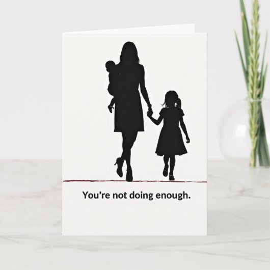 Moederdagkaart met silhouet kaart (Voorkant)