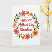Moederdagkaart met Stippen Oma Kaart (Gele Bloem)