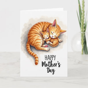 Moederdagkaart met tabby poes kaart