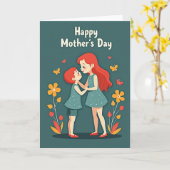 Moederdagkaart met tedere harten kaart (Gele Bloem)