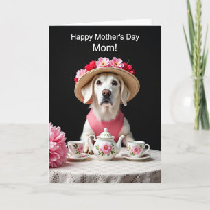 Moederdagkaart met theepartijtje voor honden kaart