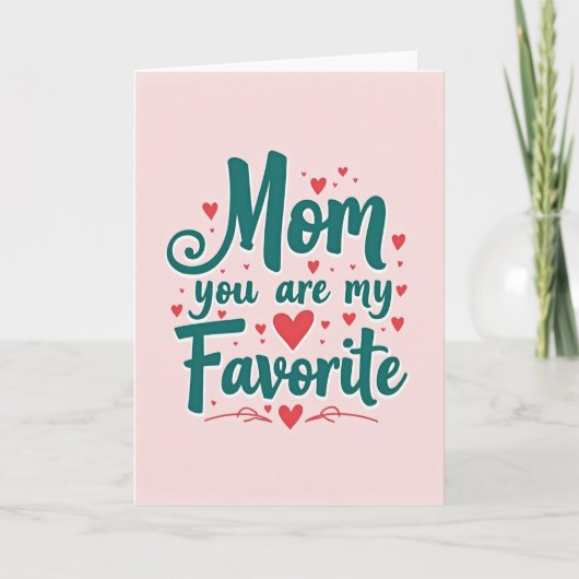 Moederdagkaart met turquoise schrift kaart (Voorkant)