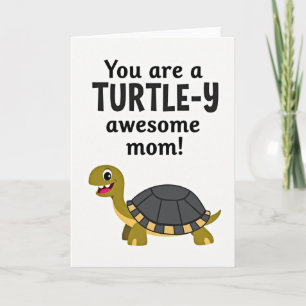 Moederdagkaart met Turtle Awesome Mom Kaart