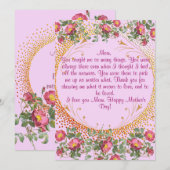 Moederdagkaart met vintage bloemen feestdagenkaart (Voorkant / Achterkant)