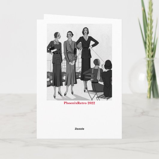 Moederdagkaart met vintage mode kaart (Achterkant)