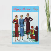 Moederdagkaart met vintage mode kaart (Voorkant)