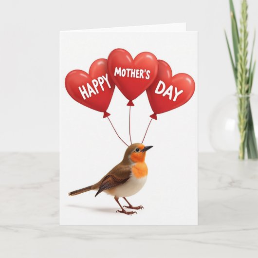 Moederdagkaart met vogel kaart (Voorkant)