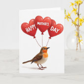 Moederdagkaart met vogel kaart (Gele Bloem)