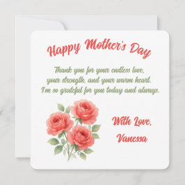 Moederdagkaart met watercolorbloemen  feestdagenkaart