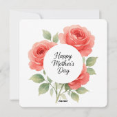 Moederdagkaart met watercolorbloemen  feestdagenkaart (Achterkant)