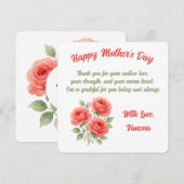 Moederdagkaart met watercolorbloemen  feestdagenkaart (Voorkant / Achterkant)