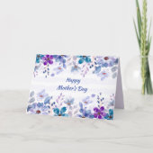Moederdagkaart met waterverf bloemen kaart (Voorkant)