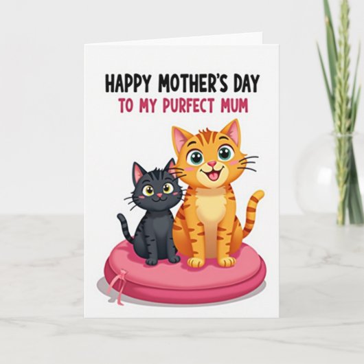 Moederdagkaart met zoete katten kaart (Voorkant)