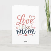 Moederdagkaart Minimalistische Moederdag Geschenk Kaart (Achterkant)