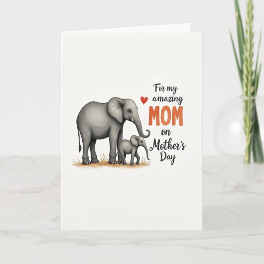 Moederdagkaart Olifant Moeder Kaart (Voorkant)