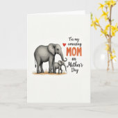 Moederdagkaart Olifant Moeder Kaart (Gele Bloem)