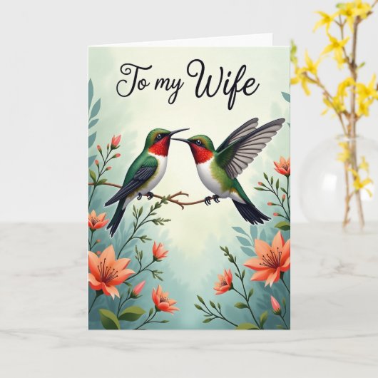 Moederdagkaart Ruby Throat Kaart (Gele Bloem)