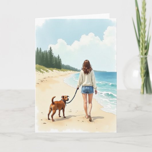 Moederdagkaart Strandwandeling Kaart (Voorkant)