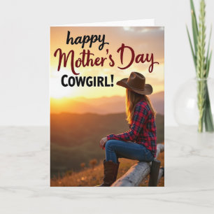 Moederdagkaart Sunset Cowgirl Kaart