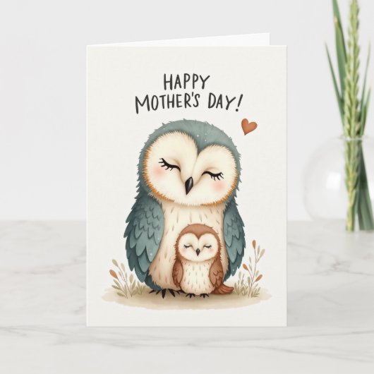 Moederdagkaart Teal Owl Kaart (Voorkant)