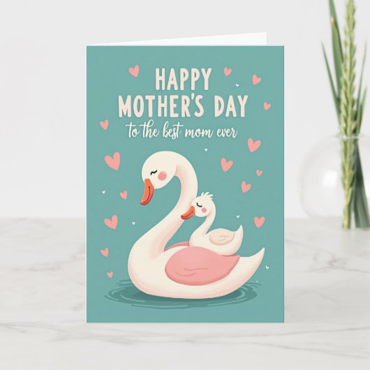Moederdagkaart Teal Swans Kaart (Voorkant)
