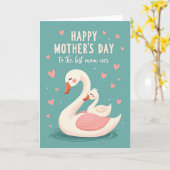 Moederdagkaart Teal Swans Kaart (Gele Bloem)