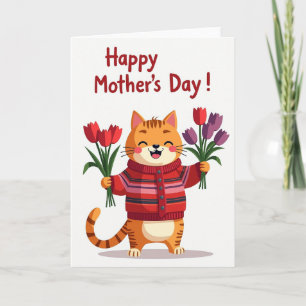 Moederdagkaart Tulip Feline Kaart