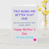 Moederdagkaart - Twee moeders zijn beter dan... Kaart (Gele Bloem)