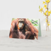 Moederdagkaart van de wereld - Aap Moederdag Kaart (Gele Bloem)