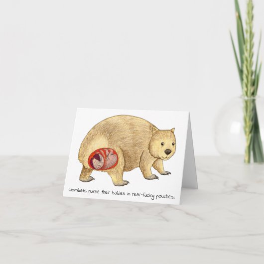 Moederdagkaart van de wombat kaart (Voorkant)