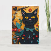 Moederdagkaart van de Zwarte Kat Kaart (Voorkant)