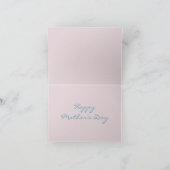 Moederdagkaart van het gezin Roze en groene bloeme Kaart (Binnen)