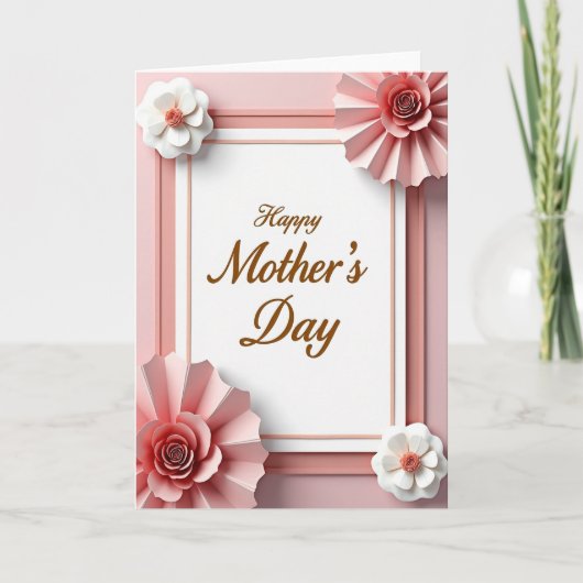 Moederdagkaart van Rose Paper Art Kaart (Voorkant)