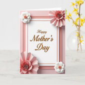 Moederdagkaart van Rose Paper Art Kaart (Gele Bloem)