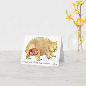 Moederdagkaart van wombat kaart (Gele Bloem)