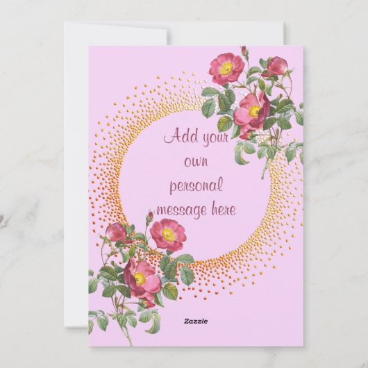 Moederdagkaart Vintage Bloemen Feestdagenkaart (Achterkant)