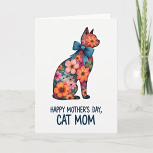 Moederdagkaart voor botanische kattenmoeders kaart