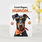 Moederdagkaart voor Coole Hond Moeder Kaart (Gele Bloem)
