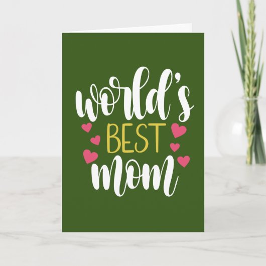 Moederdagkaart voor de beste moeder ter wereld kaart (Voorkant)