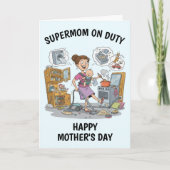 Moederdagkaart voor de Super Mama Kaart (Voorkant)