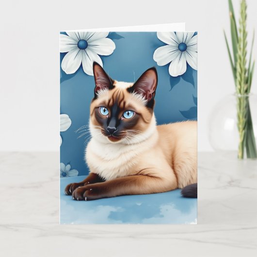 Moederdagkaart voor katten met blauwe ogen kaart (Voorkant)