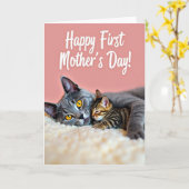 Moederdagkaart voor kattenliefhebbers kaart (Gele Bloem)