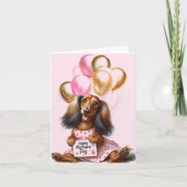 Moederdagkaart voor langharige Dachshund Kaart