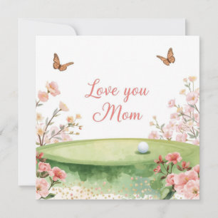 Moederdagkaart voor mama met golf  kaart