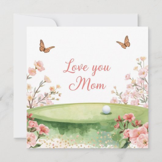 Moederdagkaart voor mama met golf kaart (Voorkant)